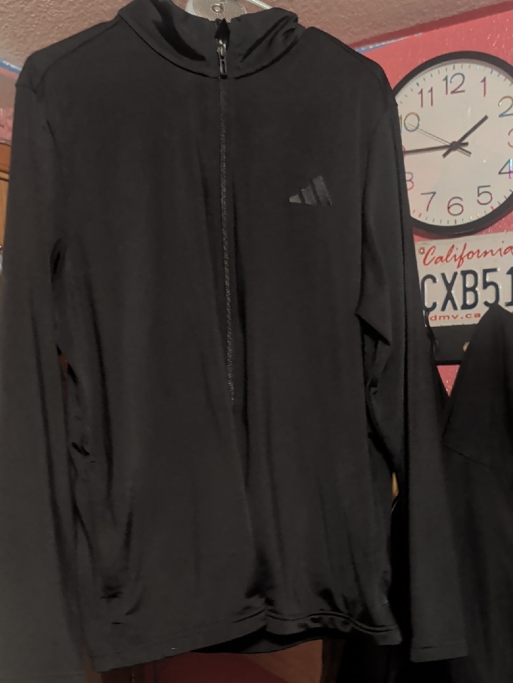 adidas Black Full-Zip Track Jacket with Subtle Logo